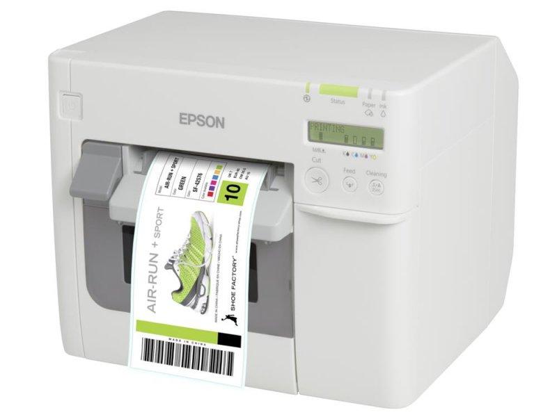 Die Abbildung zeigt einen Etikettendrucker von Epson