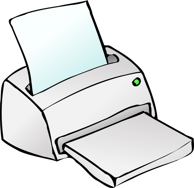 Die Abbildung zeigt einen Drucker als Zeichnung
